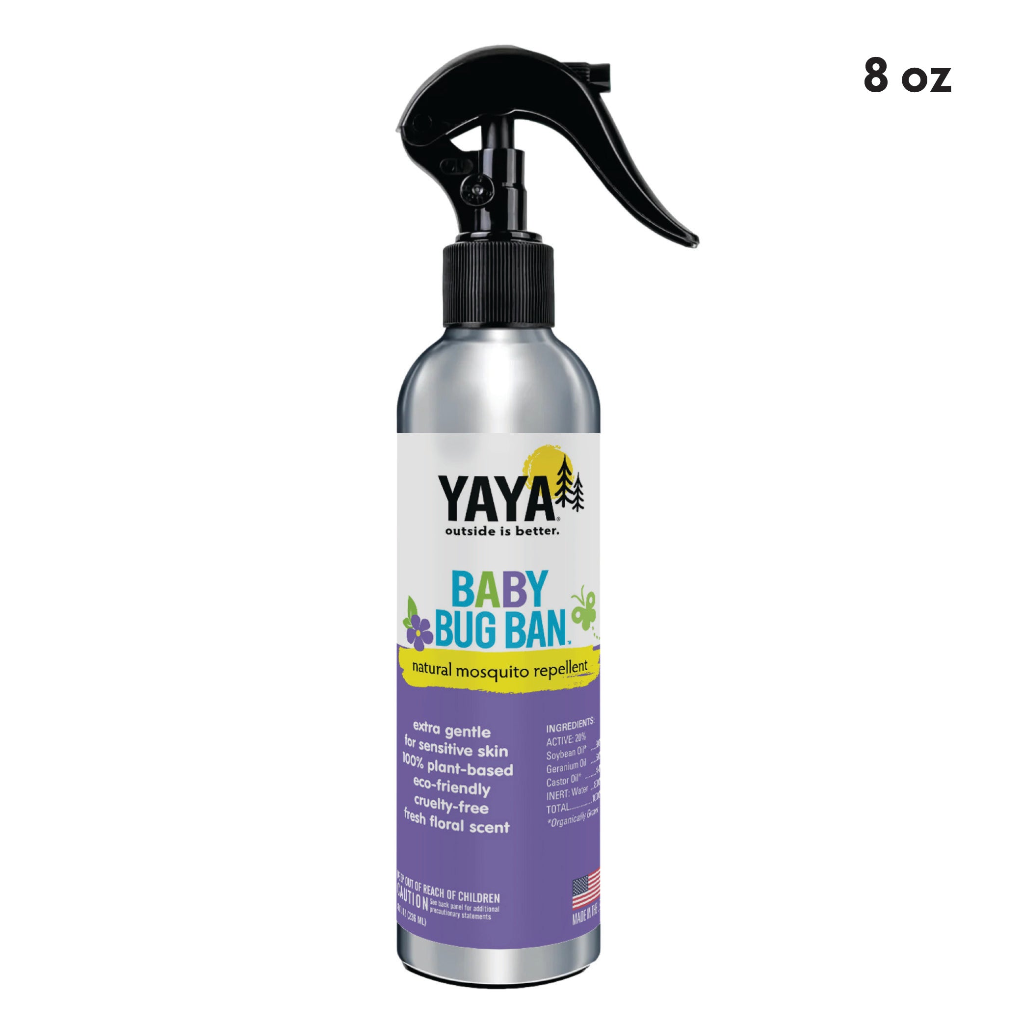 Baby Bug Ban Natural Bug Repellent Spray for Kids 4 oz - YAYA Organics