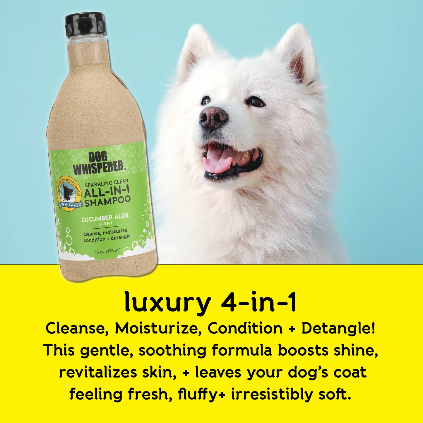 
                  
                    Dog Whisperer® All-In-One Eco-friendly Dog Shampoo - Cucumber Aloe Scent
                  
                